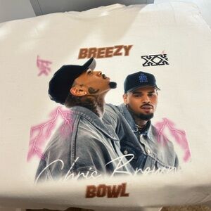 Breezy Graphic Tee with Pink and Brown Accents